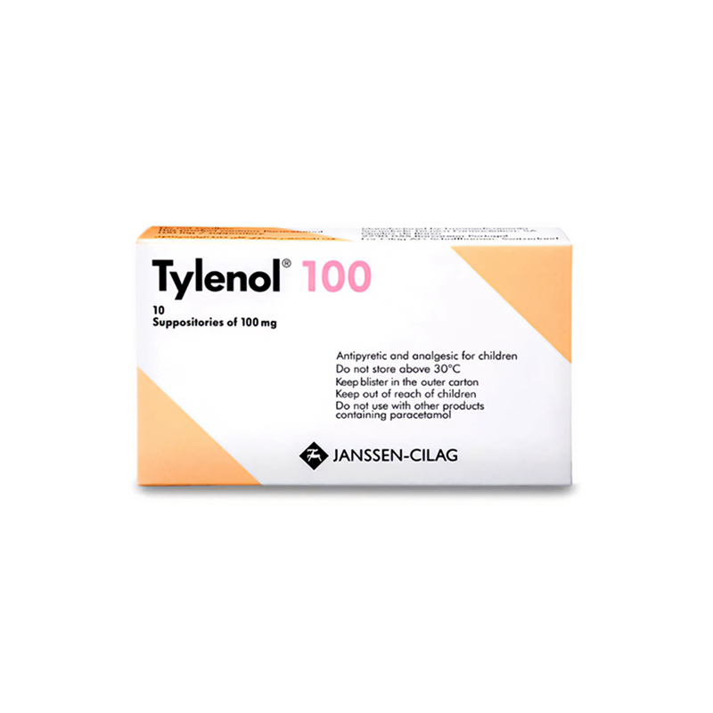 تايلينول 100 مجم 10 تحاميل