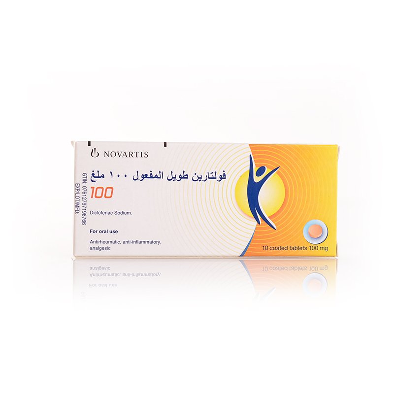 فولتارين طويل المفعول 100 مجم 10 أقراص