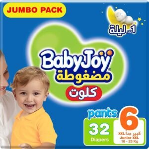 بيبي جوي مضغوطة كلوت كبير جداً 2 إكس لارج (6) 16-23 كيلو عبوة جامبو 32 حفاض