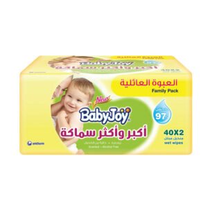 بيبي جوي مناديل مبللة سميكة عبوة عائلية 2 * 40 حبة