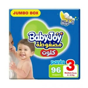بيبي جوي مضغوطة كلوت وسط (3) 6-12 كيلو صندوق جامبو 96 حفاضة