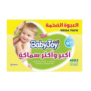 مناديل بيبي جوي المبللة الأكثر كثافة (120 منديل)