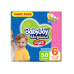 بيبي جوي مضغوطة كلوت (6) كبير جداً 2 إكس لارج 16-23 كيلو العبوة الضخمة 50 حفاض