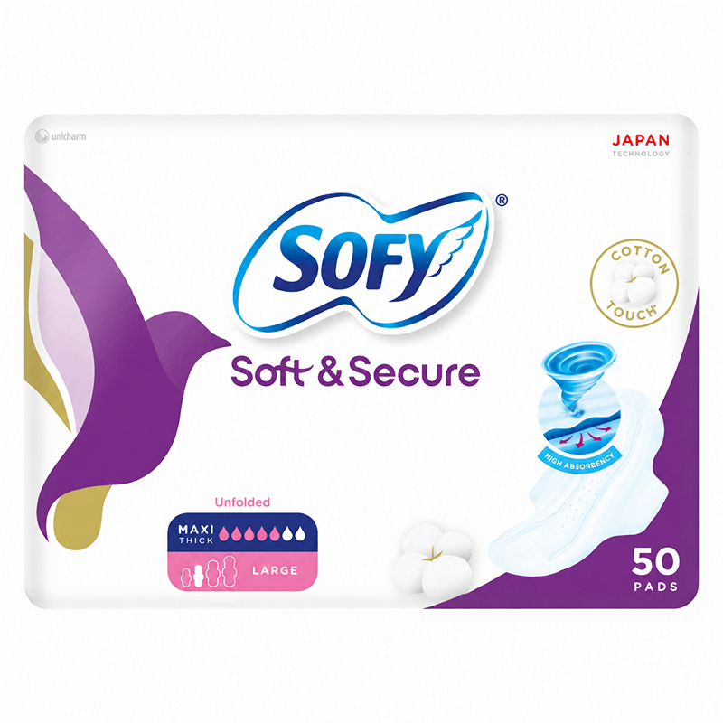 سوفي نعومة وأمان ماكسي سميكة حجم كبير 50 فوطة صحية