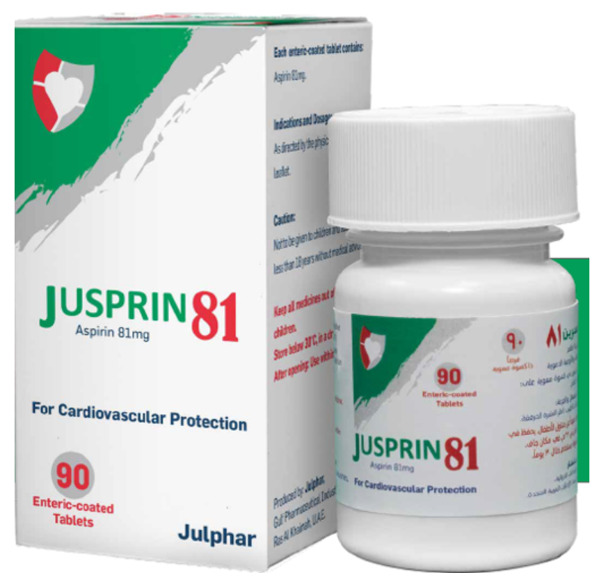 Jusprin 81 Mg Tablet 90 Pcs جوسبرين 81 مجم 90 قرص