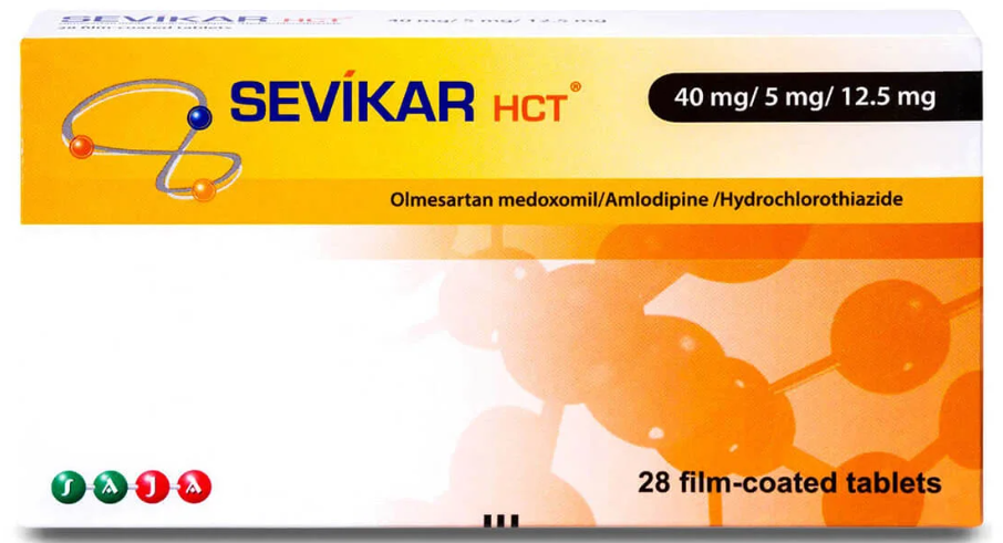 Sevikar HCT 40/5/12.5 mg 28 Tablets سيفيكار اتش سي تي 40/5/12.5 ملجم 28 قرص