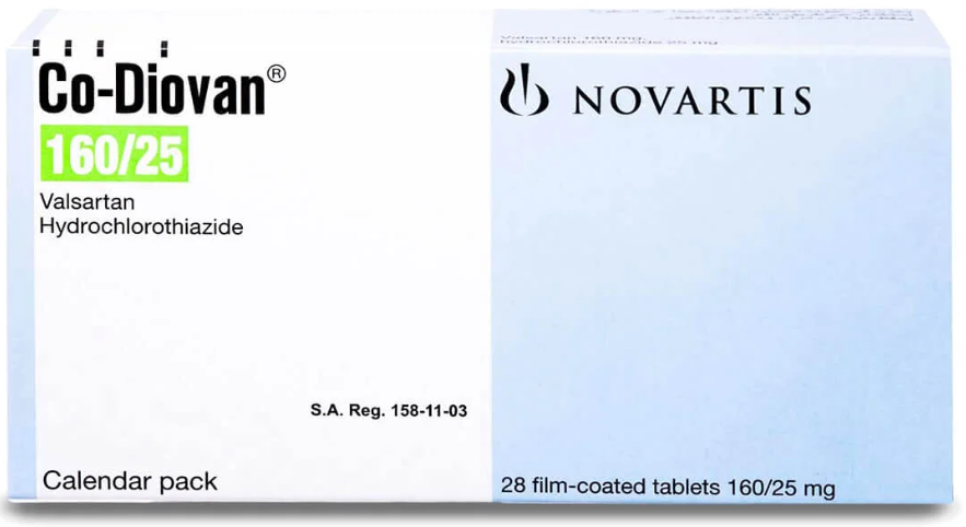 Co‑Diovan 160 mg/25 mg 28 film‑coated Tablets كو ديوفان 160/25 مجم 28 قرص