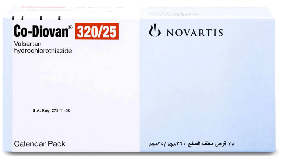 Co‑Diovan 320 mg/25 mg 28 film‑coated Tablets كو ديوفان 320/25 مجم 28 قرص