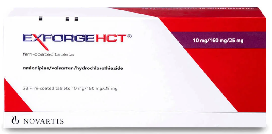 Exforge HCT 10 / 160 / 25 mg 28 Tablets اكسفورج اتش سى تى 10/160/25 مجم 28 قرص