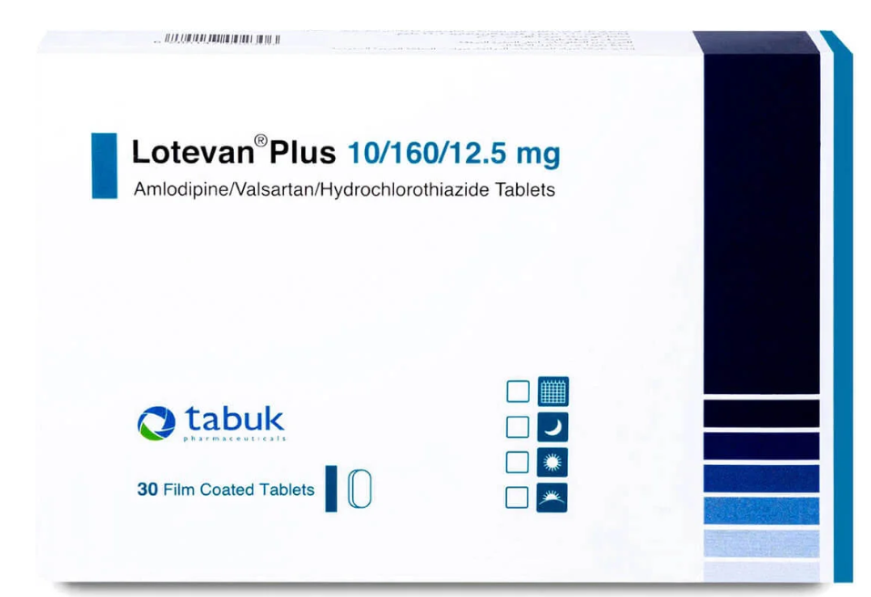 Lotevan Plus 10 / 160 / 12.5 mg 30 Tablets لوتيفان بلس 12.5/160/10 ملجم 30 قرص